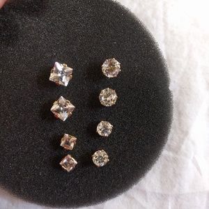 4 set of Sterling stud earrings